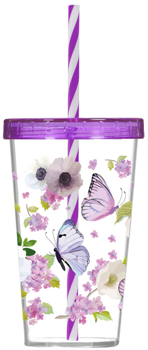 Склянка HEREVIN з трубочкою Batterfly Flex 660 мл (161448-002P)